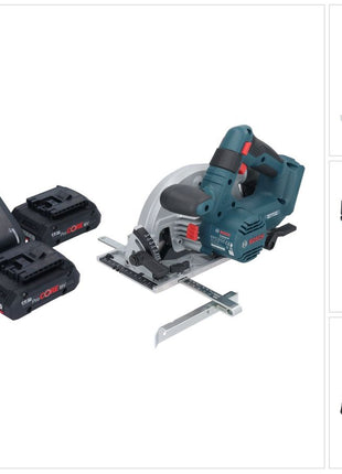 Bosch GKS 18V-57-2 Sega circolare professionale a batteria 18 V 165 mm brushless + 2x batteria ProCORE 4,0 Ah + caricabatterie