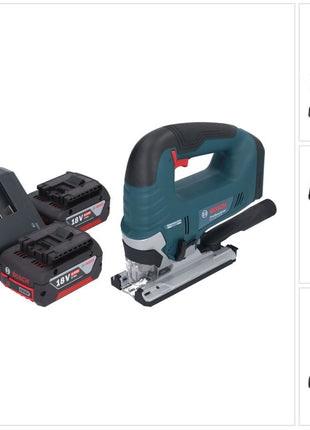 Bosch GST 18V-125 B Professional Akku Stichsäge 18 V 125 mm Brushless + 2x Akku 4,0 Ah + Ladegerät