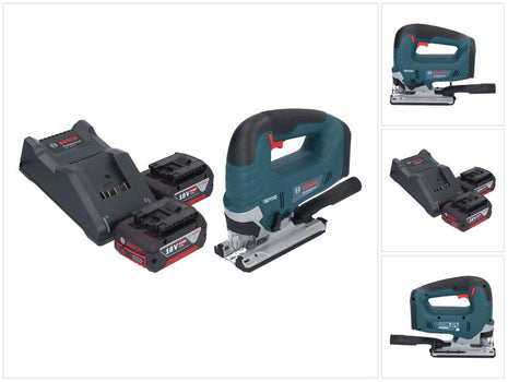 Bosch GST 18V-125 B Professional cordless jigsaw 18 V 125 mm brushless + 2x rechargeable battery 4.0 Ah + charger