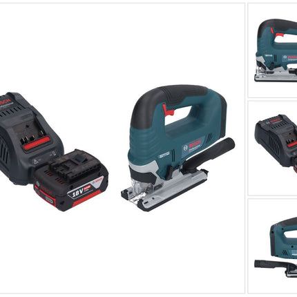 Sierra de calar a batería Bosch GST 18V-125 B Professional 18 V 125 mm sin escobillas + 1 batería de 5,0 Ah + cargador
