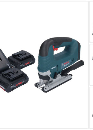 Bosch GST 18V-125 B Professional Scie sauteuse sans fil 18 V 125 mm Brushless + 2x batterie ProCORE 4,0 Ah + chargeur