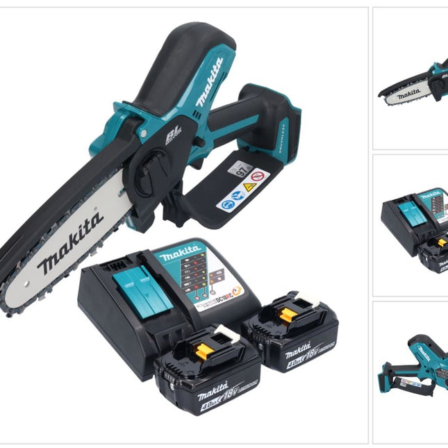 Motosierra sin cable Makita DUC 150 RM2 18 V 15 cm sin escobillas + 2x batería 4,0 Ah + cargador