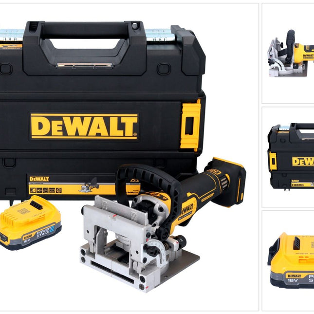 DeWalt DCW 682 NT Fraiseuse à lamelles sans fil 18 V 102 x 20 mm Brushless + 1x batterie Powerstack 1,7 Ah + TSTAK - sans chargeur