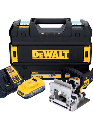 DeWalt DCW 682 E1T cordless flat dowel cutter 18 V 102 x 20 mm brushless + 1x Powerstack battery 1.7 Ah + charger + TSTAK