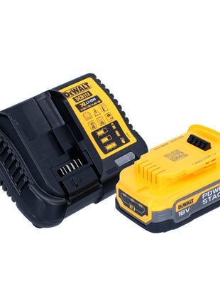 Cortadora de tacos planos a batería DeWalt DCW 682 E1T 18 V 102 x 20 mm sin escobillas + 1x batería Powerstack 1,7 Ah + cargador + TSTAK