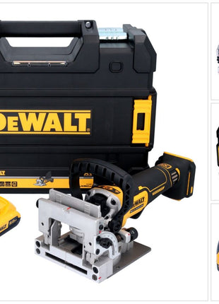 DeWalt DCW 682 NT cordless flat dowel cutter 18 V 102 x 20 mm brushless + 1x rechargeable battery 2.0 Ah + TSTAK - without charger