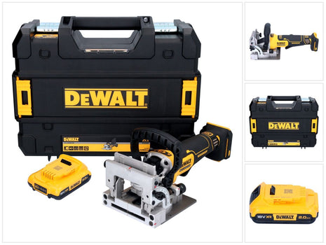 DeWalt DCW 682 NT cordless flat dowel cutter 18 V 102 x 20 mm brushless + 1x rechargeable battery 2.0 Ah + TSTAK - without charger