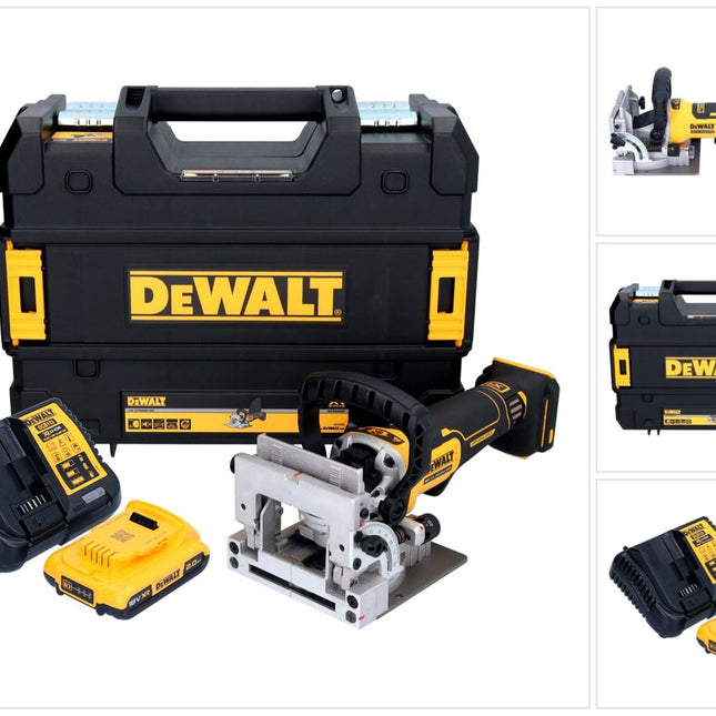 DeWalt DCW 682 D1T Fraiseuse sans fil pour chevilles plates 18 V 102 x 20 mm Brushless + 1x batterie 2,0 Ah + chargeur + TSTAK
