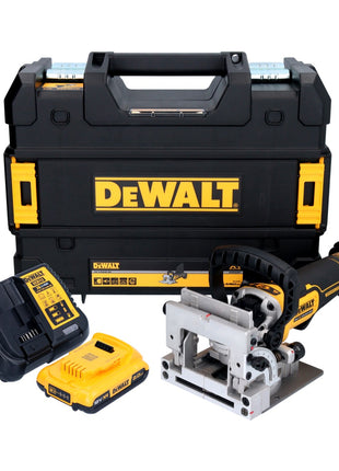 DeWalt DCW 682 D1T Akku Flachdübelfräse 18 V 102 x 20 mm Brushless + 1x Akku 2,0 Ah + Ladegerät + TSTAK