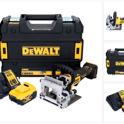 DeWalt DCW 682 P1T cordless flat dowel cutter 18 V 102 x 20 mm brushless + 1x rechargeable battery 5.0 Ah + charger + TSTAK