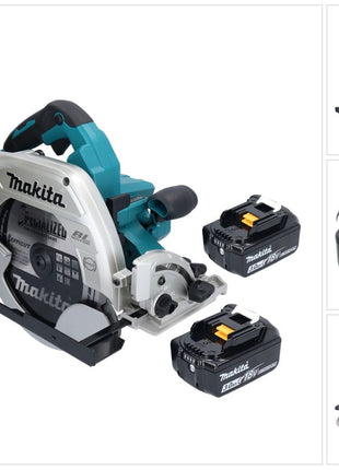 Makita DHS 900 F2U Akumulatorowa pilarka tarczowa 36 V ( 2x 18 V ) 235 mm bezszczotkowa + 2x akumulator 3,0 Ah + adapter Bluetooth - bez ładowarki