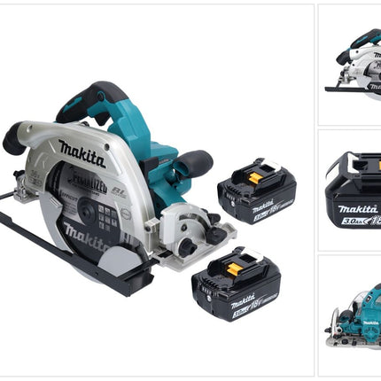 Sierra circular a batería Makita DHS 900 F2U 36 V (2x 18 V) 235 mm sin escobillas + 2x batería 3,0 Ah + adaptador Bluetooth - sin cargador