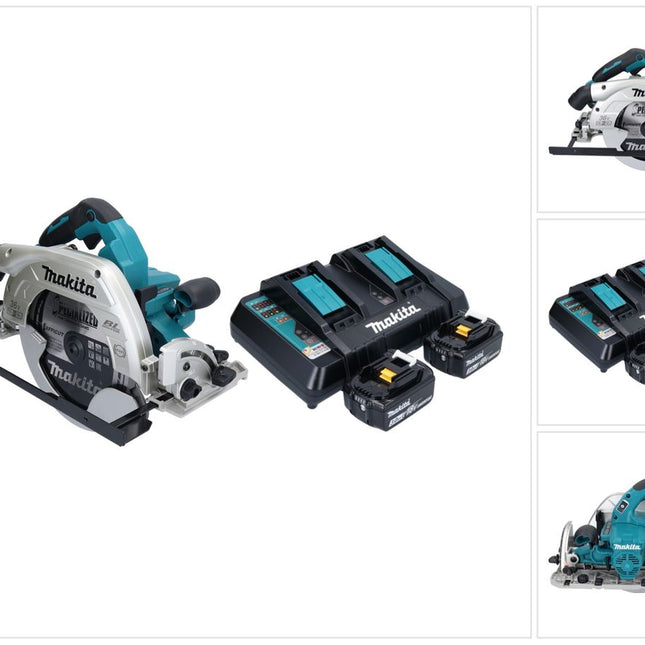 Makita DHS 900 PF2U scie circulaire à batterie 36 V (2x 18 V) 235 mm sans balais + 2x batterie 3,0 Ah + double chargeur + adaptateur Bluetooth