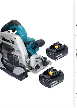 Makita DHS 900 M2U Akku Handkreissäge 36 V ( 2x 18 V ) 235 mm Brushless + 2x Akku 4,0 Ah + Bluetooth Adapter - ohne Ladegerät