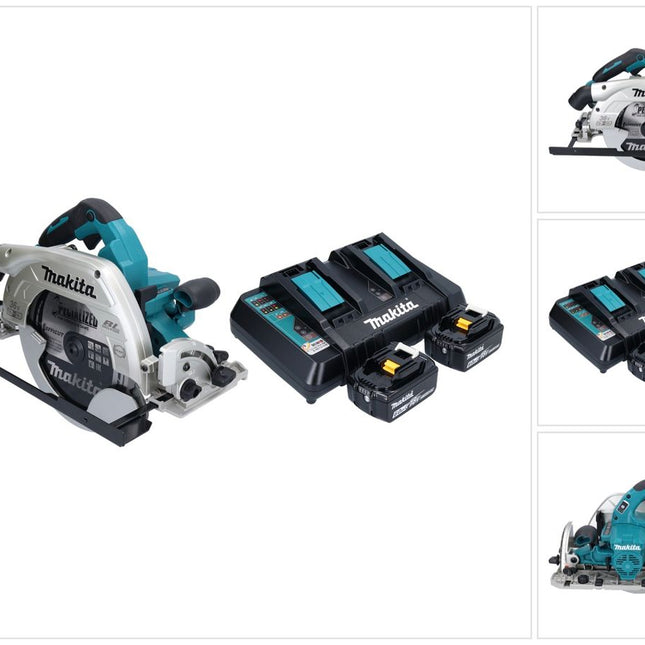 Makita DHS 900 PG2U scie circulaire à batterie 36 V (2x 18 V) 235 mm sans balais + 2x batterie 6,0 Ah + double chargeur + adaptateur Bluetooth