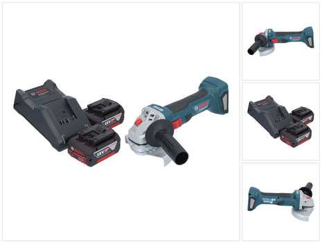 Bosch GWS 18V-7 Professional cordless angle grinder 18 V 125 mm brushless + 2x rechargeable battery 4.0 Ah + charger