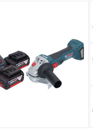 Bosch GWS 18V-7 Professional Akku Winkelschleifer 18 V 125 mm Brushless + 2x Akku 5,0 Ah + Ladegerät