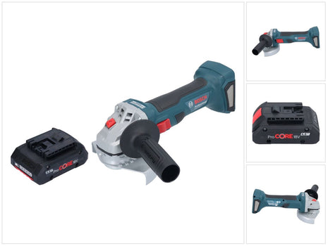 Bosch GWS 18V-7 Smerigliatrice angolare professionale a batteria 18 V 125 mm senza spazzole + 1x batteria ricaricabile ProCORE 4,0 Ah - senza caricabatterie