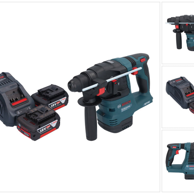 Bosch GBH 18V-22 Professional Akku Bohrhammer 18 V 1,9 J SDS Plus Brushless + 2x Akku 5,0 Ah + Ladegerät