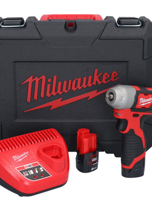 Avvitatore a impulsi a batteria Milwaukee M12 BIW14-202C 12 V 50 Nm 1/4" ( 4933443897 ) + 2x batteria ricaricabile 2,0 Ah + caricabatterie + custodia