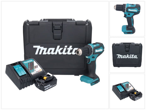 Trapano avvitatore a batteria Makita DDF 485 RT 18 V 50 Nm brushless 1x batteria ricaricabile 5,0 Ah + caricabatterie + custodia