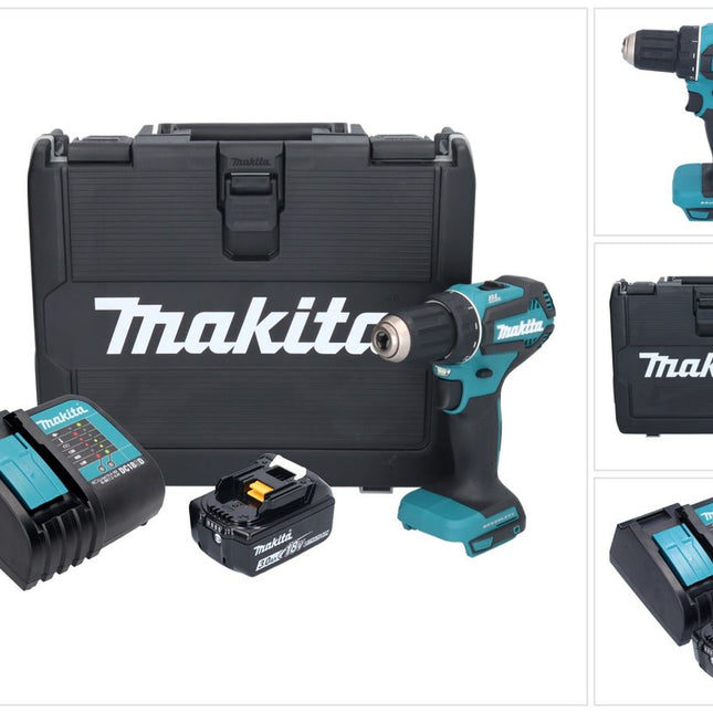 Makita DDF 485 SFK cordless drill driver 18 V 50 Nm brushless + 1x rechargeable battery 3.0 Ah + charger + case