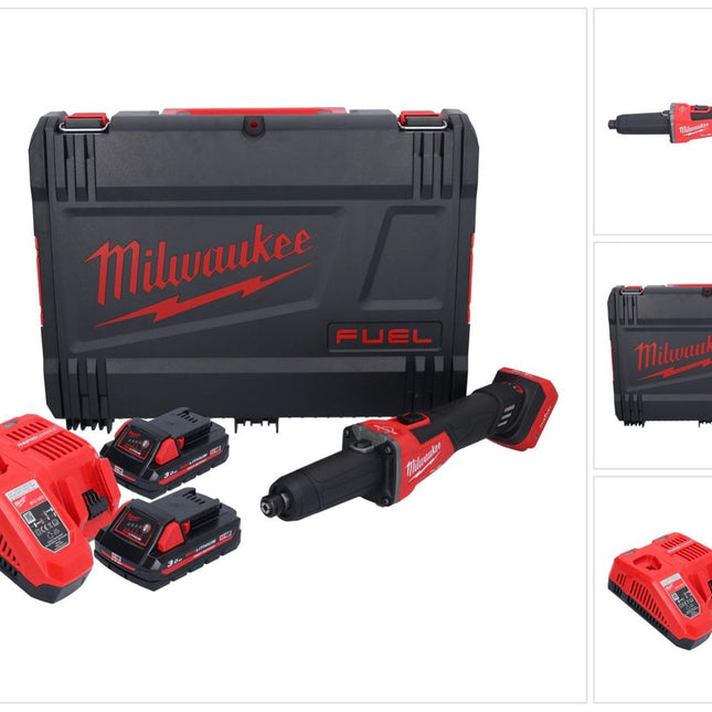 Meuleuse droite à batterie Milwaukee M18 FDGROVB-302X 18 V brushless + 2x batteries 3,0 Ah + chargeur + boîtier HD