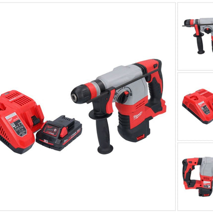 Milwaukee M18 HD18HX-301 akumulatorowy młot udarowo-obrotowy 18 V 2,4 J + 1x akumulator 3,0 Ah + ładowarka