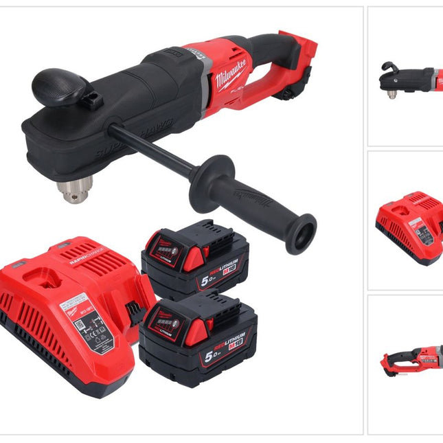 Milwaukee M18 FRAD2-502 akumulatorowa wiertarko-wkrętarka kątowa 18 V 122 Nm bezszczotkowa + 2x akumulator 5,0 Ah + ładowarka