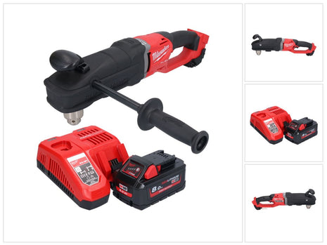 Milwaukee M18 FRAD2-801 cordless angle drill 18 V 122 Nm brushless + 1x rechargeable battery 8.0 Ah + charger