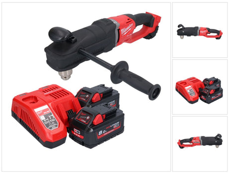 Milwaukee M18 FRAD2-802 Perceuse d'angle sans fil 18 V 122 Nm Brushless + 2x batterie 8,0 Ah + chargeur