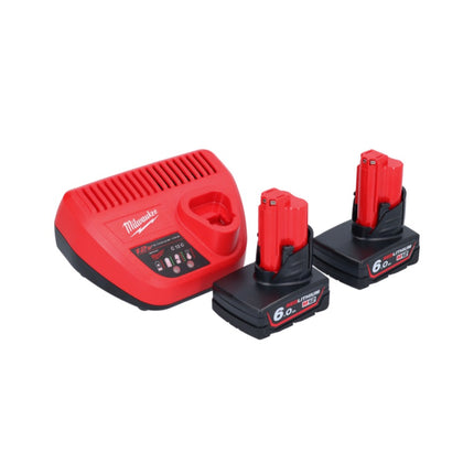 Limpiador de tuberías a batería Milwaukee M12 BDC6-602C 12 V + 2x baterías 6,0 Ah + cargador + espiral + cubo