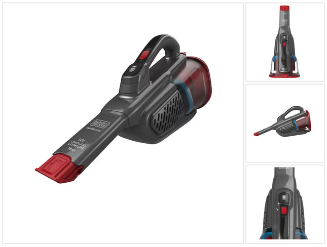 Black & Decker BHHV315J Aspirador de mano de 12 voltios y 2 velocidades con batería recargable integrada