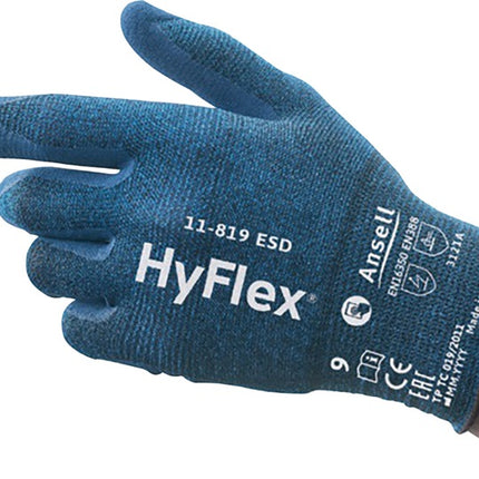 Gants ANSELL HyFlex 11-819 ESD taille 8 bleu ( 4000391220 )