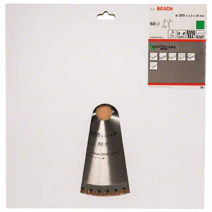 Hoja de sierra circular BOSCH Optiline Wood Ø exterior 305 mm Número de dientes 60 WZ/N ( 8000342028 )
