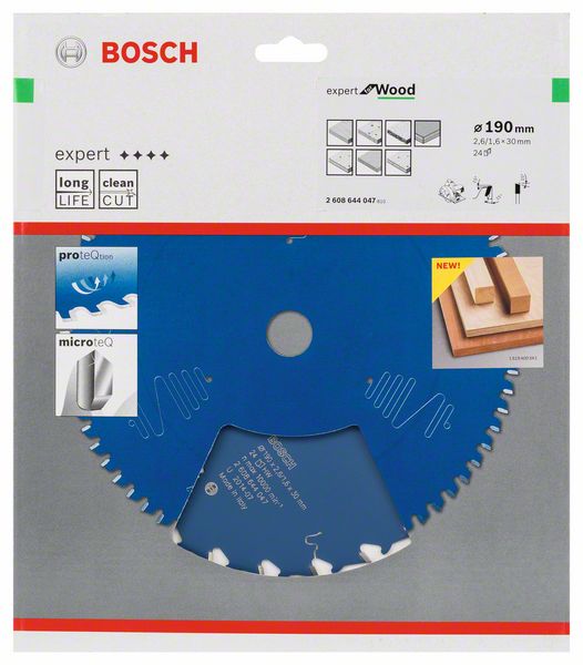 Hoja de sierra circular BOSCH Expert para madera Ø exterior 190 mm Número de dientes 24 WZ ( 8000342075 )
