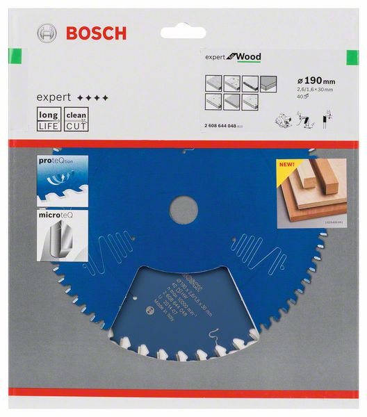 BOSCH circular saw blade Expert for Wood Outer Ø 190 mm Number of teeth 40 WZ ( 8000342076 )