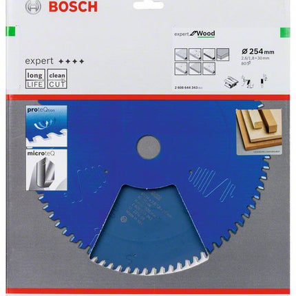 Lama circolare BOSCH Ø esterno 254 mm Numero di denti 80 WZ ( 8000342205 )