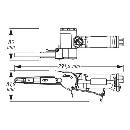 HAZET Levigatrice pneumatica a nastro 9033N-4 10x330 mm 19000 min-¹ ( 4000898935 )