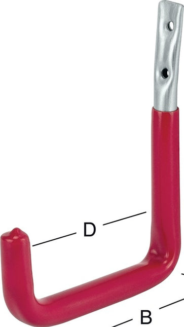 Hak ścienny VORMANN w kształcie litery U, czerwony, gumowy występ 150 mm ( 3000273044 )