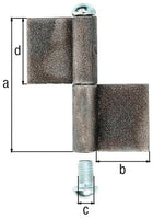 Cerniera di costruzione GAH tipo K04 in 2 parti per saldatura ( 3000200621 )