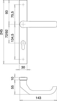 EDI profile door set PAN 1200/9203 Aluminium F1 ( 3000200012 )