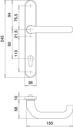 EDI profile door set Kronos 1300/0035 aluminium F12 ( 3000200027 )