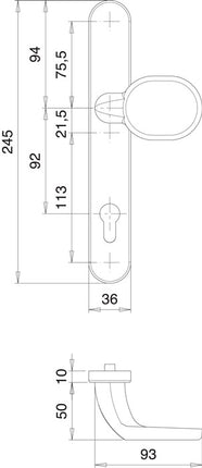 EDI Profiltürgarnitur Kronos 1300/K22/035 Aluminium F1 ( 3000200028 )
