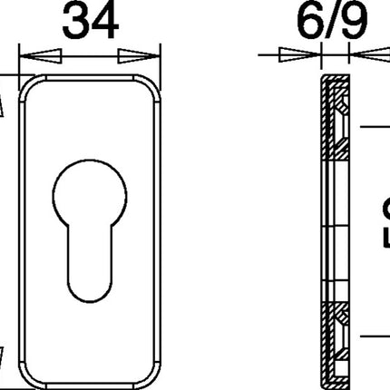 Rozeta na klucz EDI 0812/6003 Aluminium F1 ( 3000252770 )