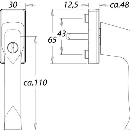Maniglia per finestra EDI 1003/2035 alluminio F2 / nichel argento ( 3000261190 )