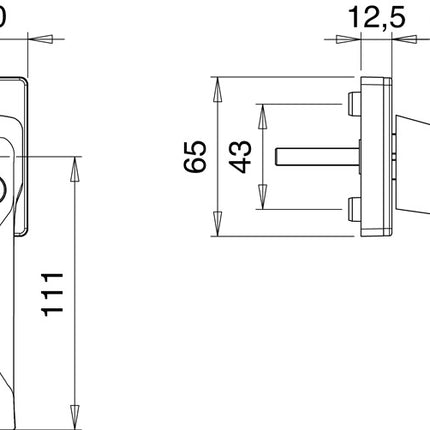 EDI window handle 1003/2035 aluminium F1 / natural colour ( 3000261189 )