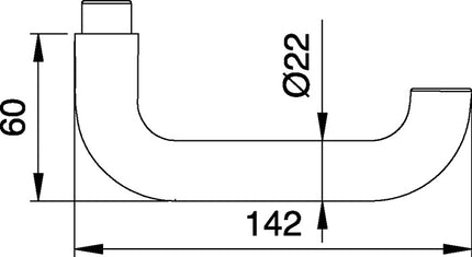 EDI lever handle hole part 103 matt stainless steel ( 3000261384 )