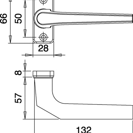 Profilo EDI maniglia a leva foro 3314/0000 Alluminio F1 ( 3000252764 )