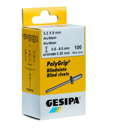 GESIPA rivetto cieco PolyGrip(R) gambo del rivetto d x l 4 x 10 mm ( 4000813767 )